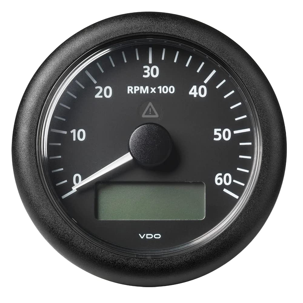 Veratron 3-3/8'' (85Mm) Viewline Tachometer W/Multi-Function Display - 0 To 6000 Rpm - Black Dial & Bezel