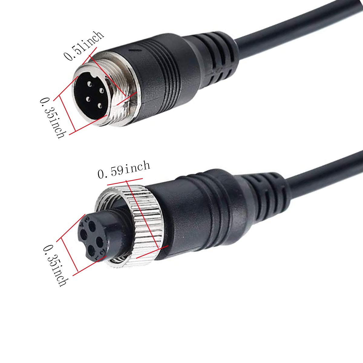 Pen 10Ft/3M Car 4Pin Aviation Video Extensioncable For, Cctv Rearview Camera Truck Trailer Camper Bus Motorhome Vehicle Backup M