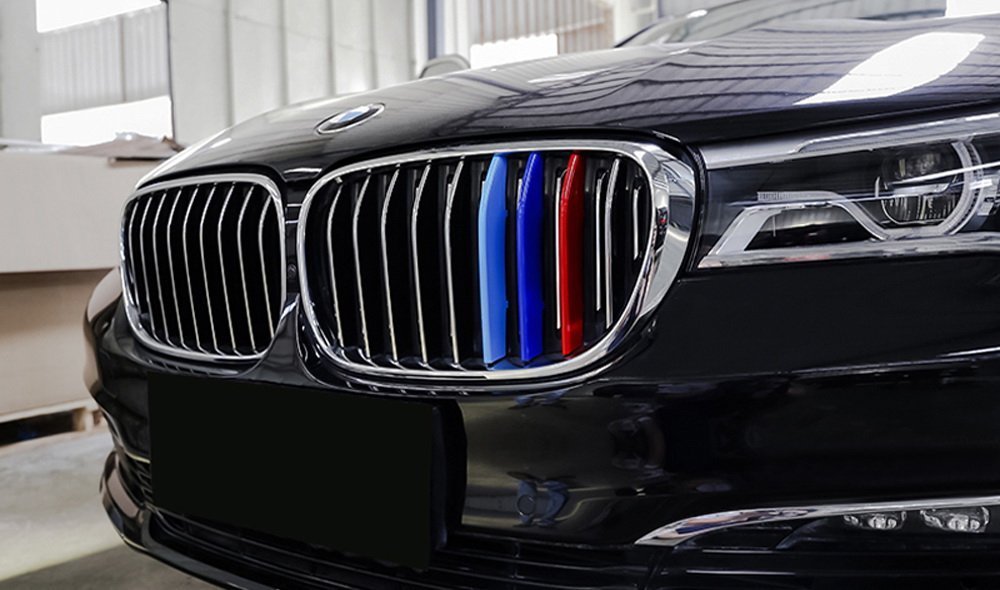 Lanyun M Colors(Red Blue Light Blue) Grille Insert Trims Decorate Compatible With 2016-2018 Bmw G11 G12 7 Series 9-Beam Standard