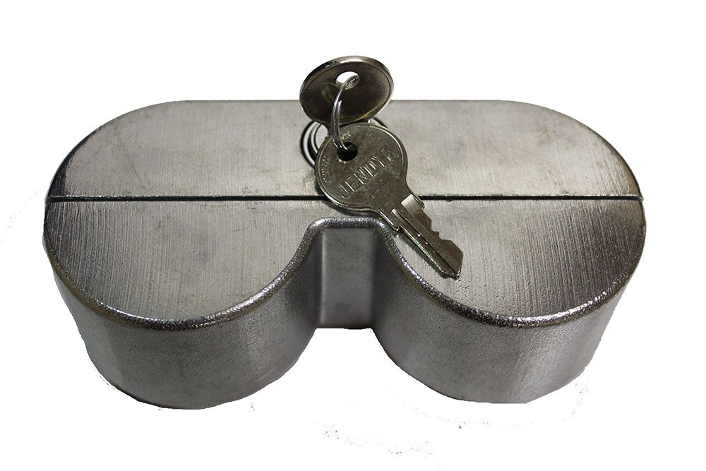 Jendyk YOKEMK4-KD Brushed Aluminum Double Knob Tractor Air Brake Lock (Keyed Differently), 1 Pack
