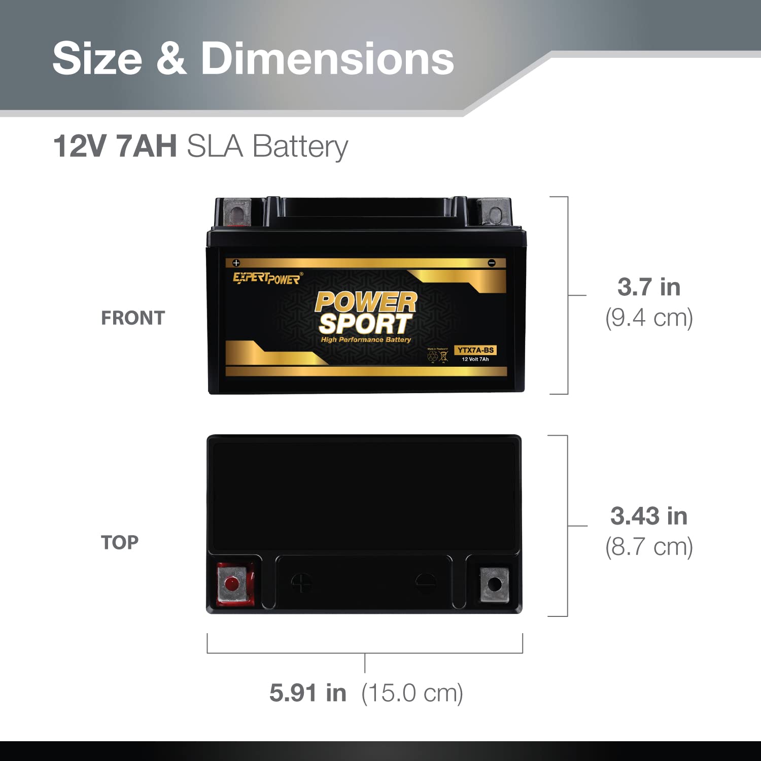 Expertpower Ytx7A-Bs 12V7Ah Lead_Acid_Battery
