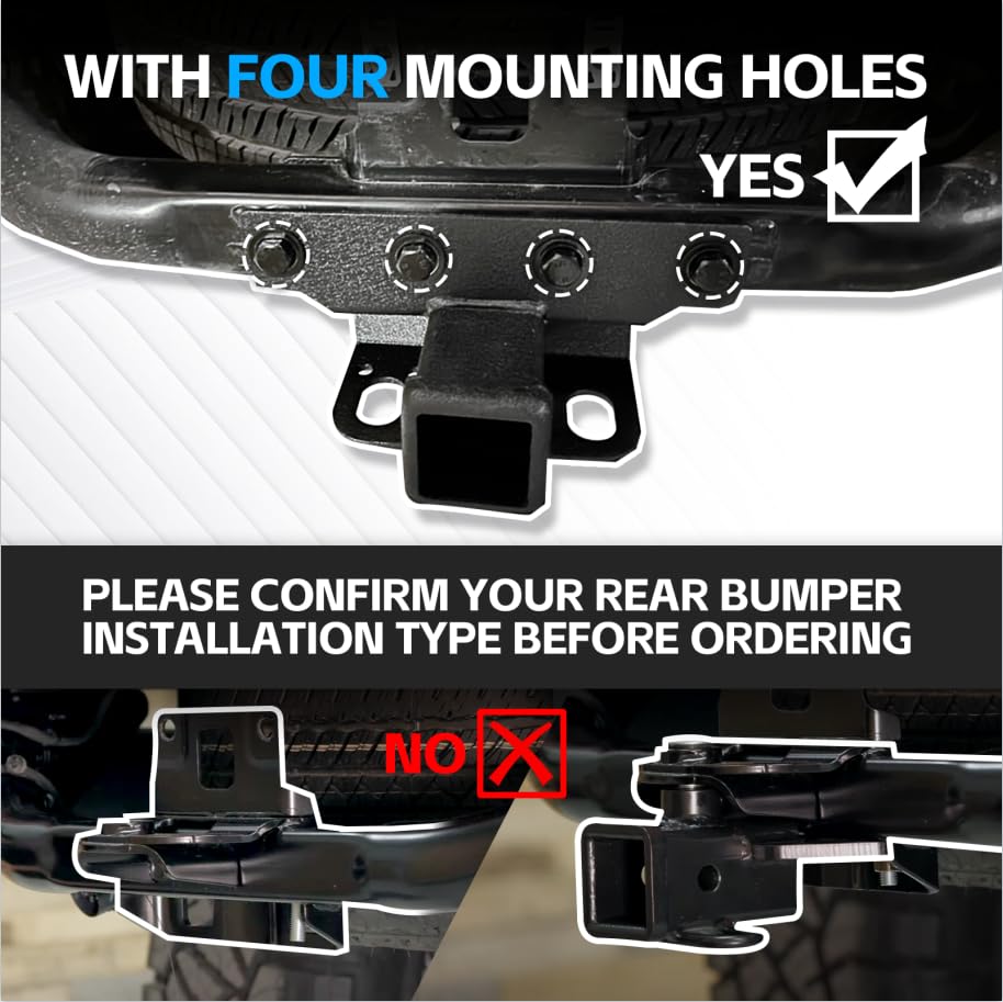 Yzona For Jeep Gladiator Jt Tow Hitch, 2 Inch Receiver, 13434 Class 3 Iii Trailer Hitch Compatible With 2020-2024 Jeep Gladiator