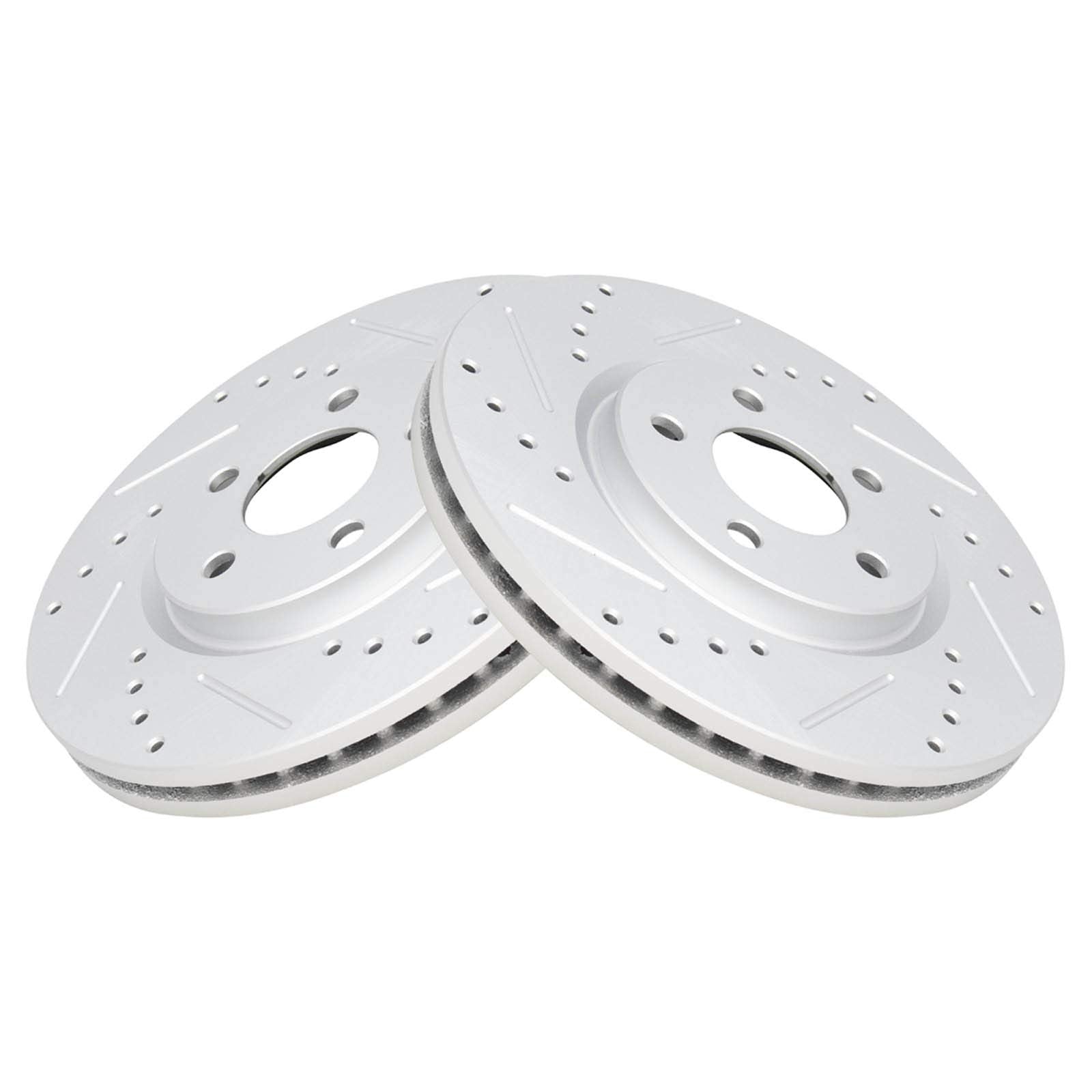 Trq Front Performance Brake Rotors Set Premium G-Coated Cross Drilled & Slotted Compatible With 2003-2009 Chrysler Pt Cruiser 20