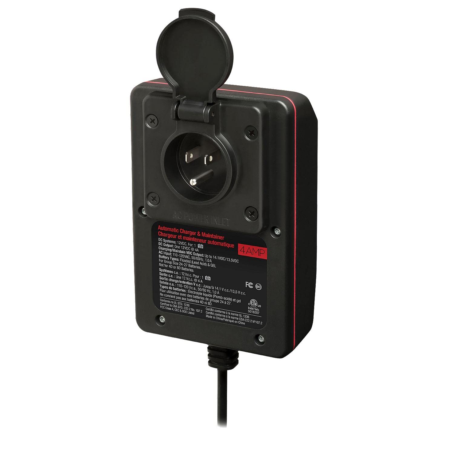 Promariner 24104 Protechone Digital Series 4 Amp Fully Automatic On-Board Battery Charger And Maintainer With Integrated Ac Inle