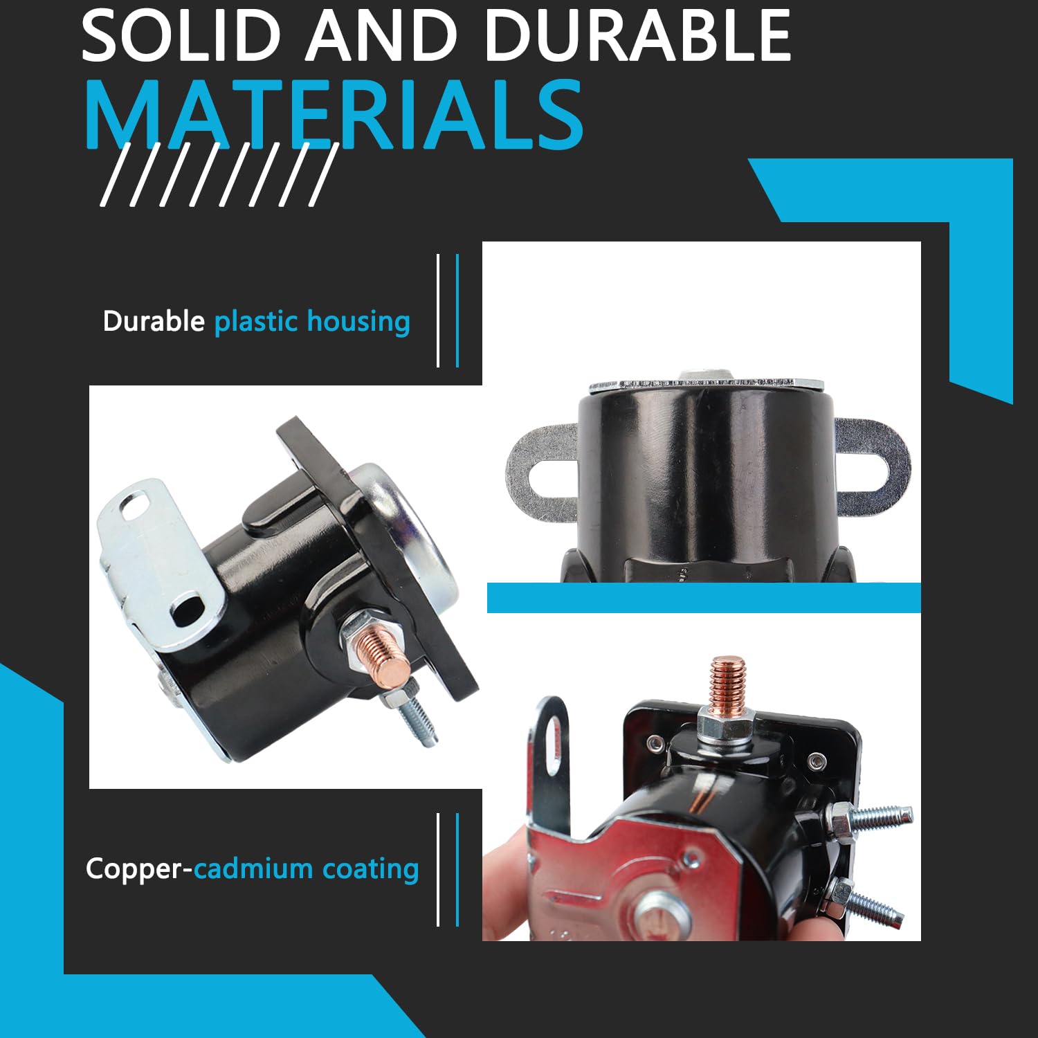 AFEISOL Hot Rod Starter Relay Solenoid 12V 4-Terminal Heavy Duty SW3 Compatible with 1956-up Ford Truck Starter Replaces B-6A-11