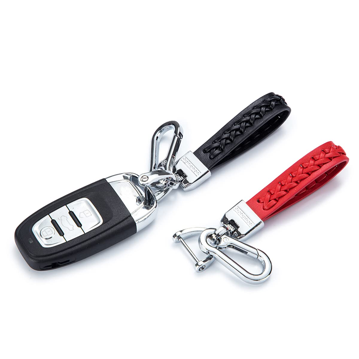 Universal Men & Women Pu Leather Keychain Accessories Metal Car Key Chain Ring, Pink