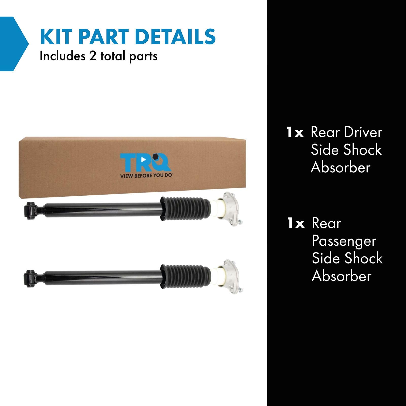 Trq Rear Shock Absorber Set Compatible With 2012-2014 Mercedes-Benz C250 2008-2021 C300 2008-2015 C350 2012 C63 Amg 2010-2014 E3