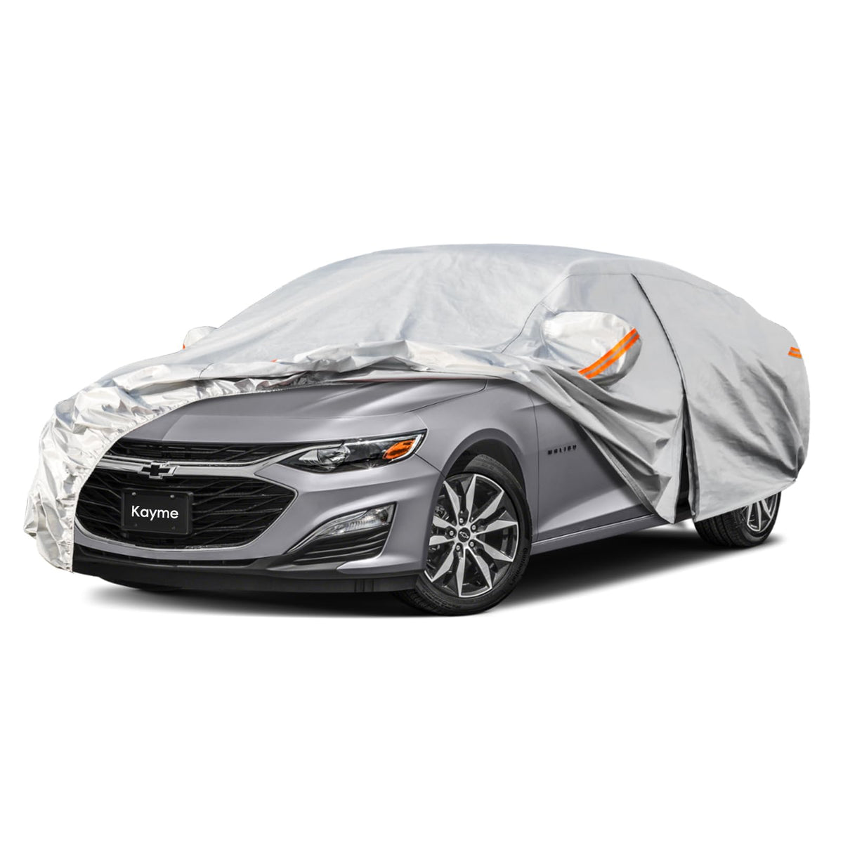 Kayme 6 Layers Car Cover Custom Fit For Chevrolet Chevy Malibu(1997-2025) Waterproof All Weather For Automobiles, Outdoor Full C