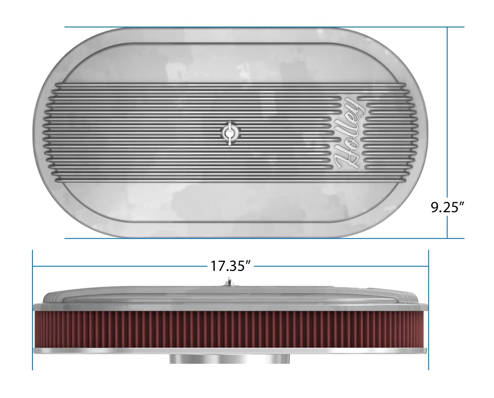 Holley 120-400: Oval Air Cleaner, Finned