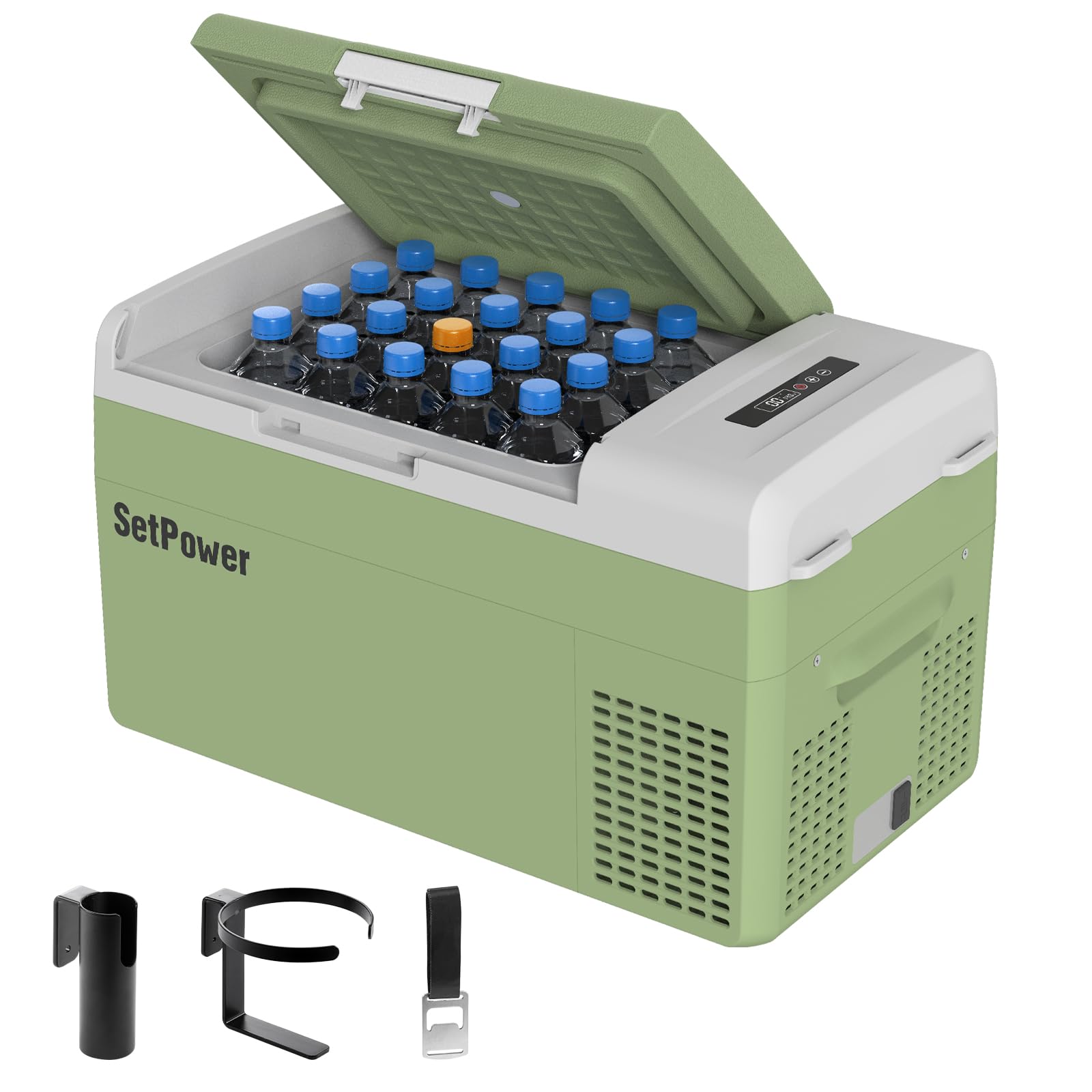 Setpower Fc20 Portable 12V Refrigerator, -4?-68? Fast Cooling Car Refrigerator, 20L/21Qt Car Fridge Portable Freezer With 12/24V