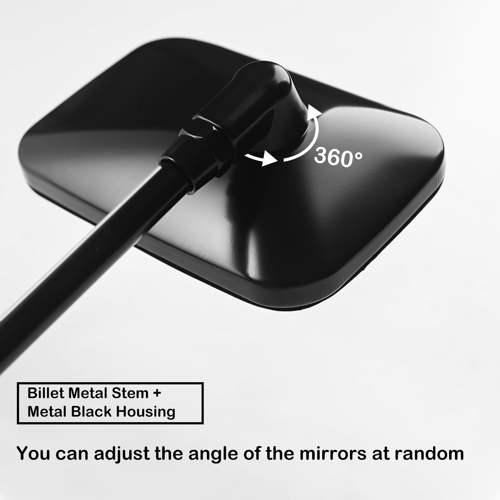 Motorcycle Mirrors, 10mm Bolt Motorcycle Handlebar Rectangle Rear view Side Mirrors, Compatible with Kawasaki Honda Suzuki Cruis