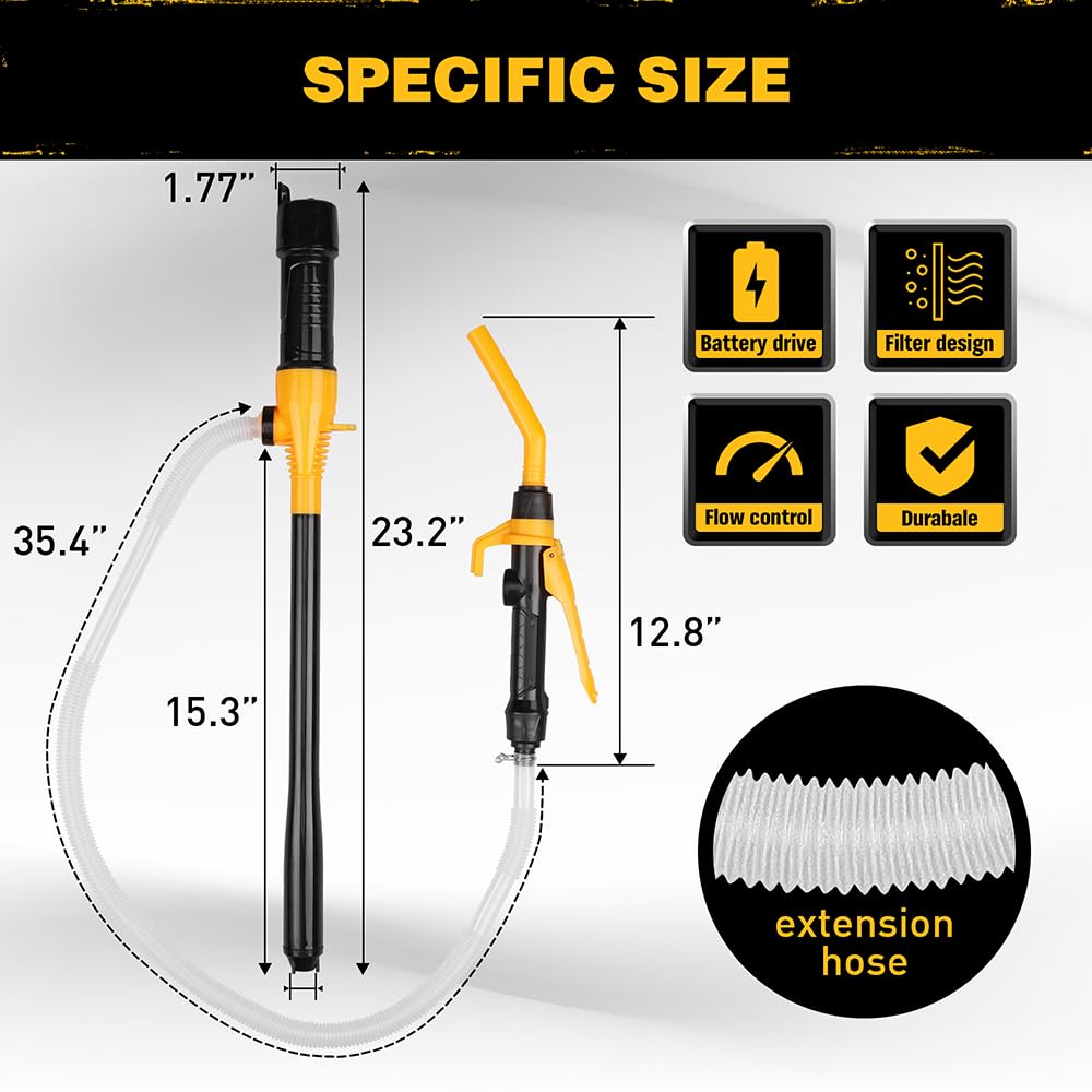 ELEAD Portable Battery Powered Pump - Electric Fuel/Water Transfer Pump 2.2 GPM, Liquid Siphon Pump with Adjustable Flow Control