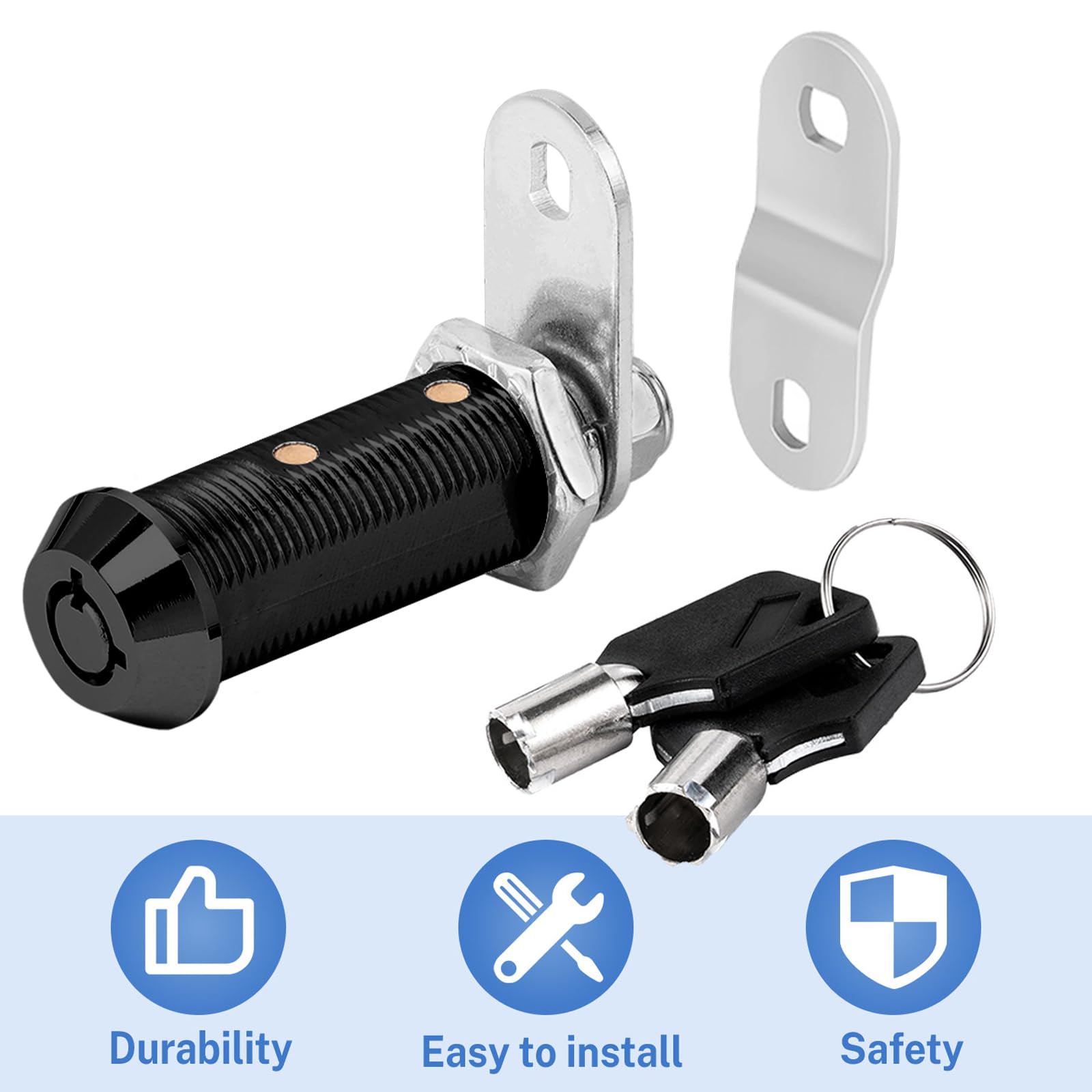Sissinda Black Cam Locks Rv Storage Locks Keyed Alike, 1-1/2    Fits On 1-1/4    Max Door Thickness, Rv Compartment Locks For Ca