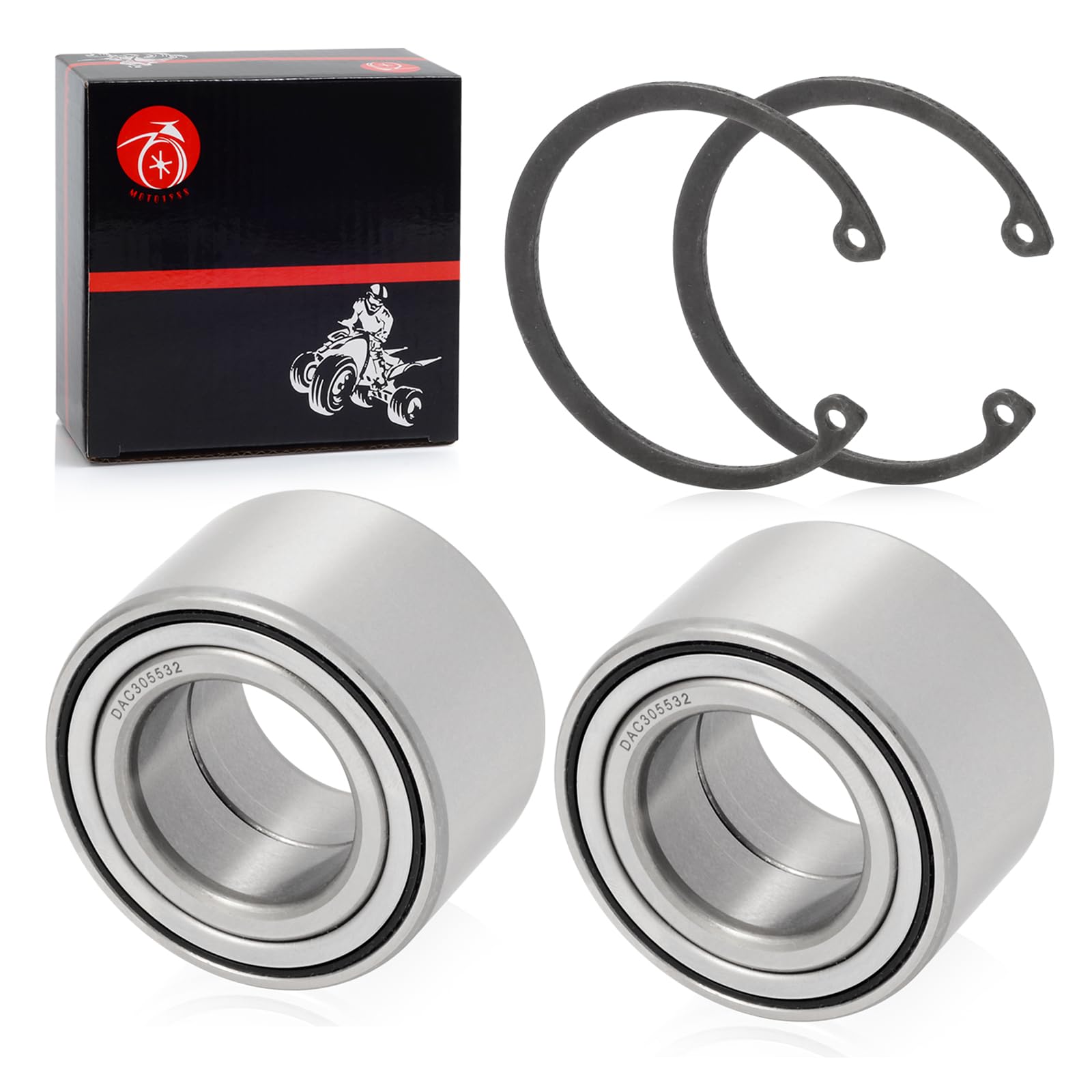 2pcs Heavy Duty Wheel Bearing + CIRCLIP Compatible with Arctic Cat ATV 250 300 350 366 400 425 450 500 650 700 1000 2005-2017 14