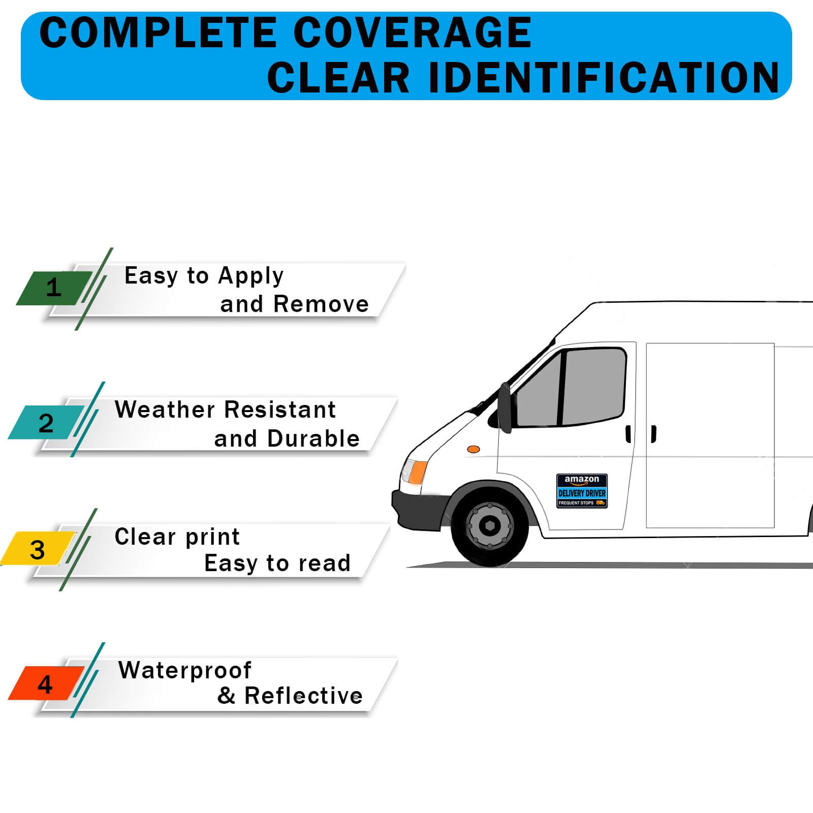 NIMONA Delivery Driver Magnet for Car - Reflective & Weather-Resistant, 11.8 x 8 inch, Blue-Black, Removable Sign (1 Pack)