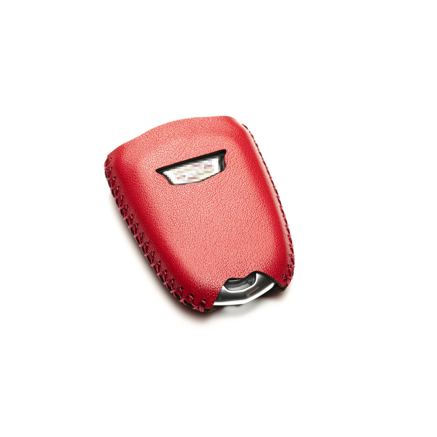 Vitodeco Genuine Leather Smart Key Fob Case Compatible For Cadillac Xt4, Cadillac Xt5, Cadillac Xt6 2019 - 2023 (6-Button, Red)