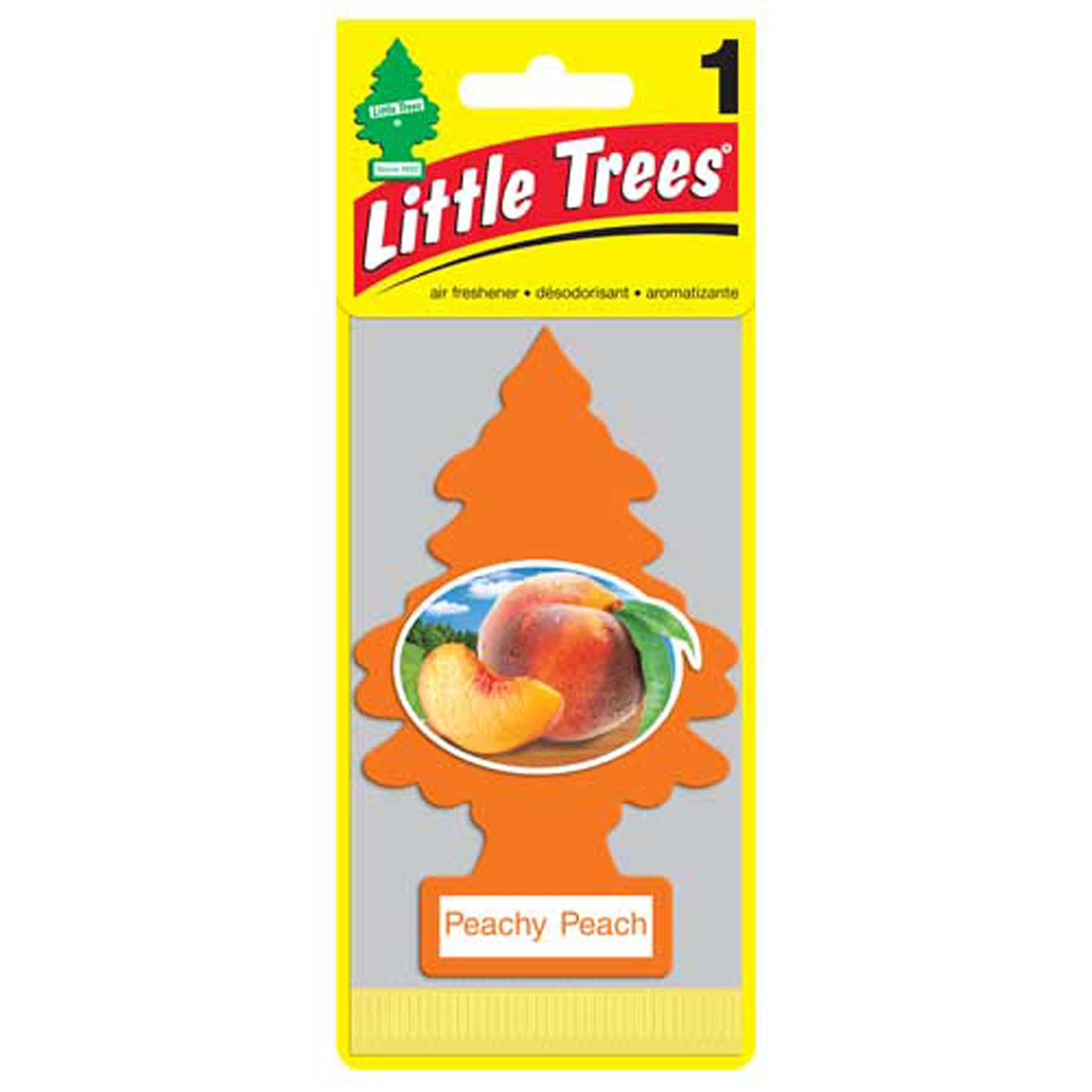 Little Trees Car Air Freshener | Hanging Paper Tree For Home Or Car | Peachy Peach Scent | 24 Pack