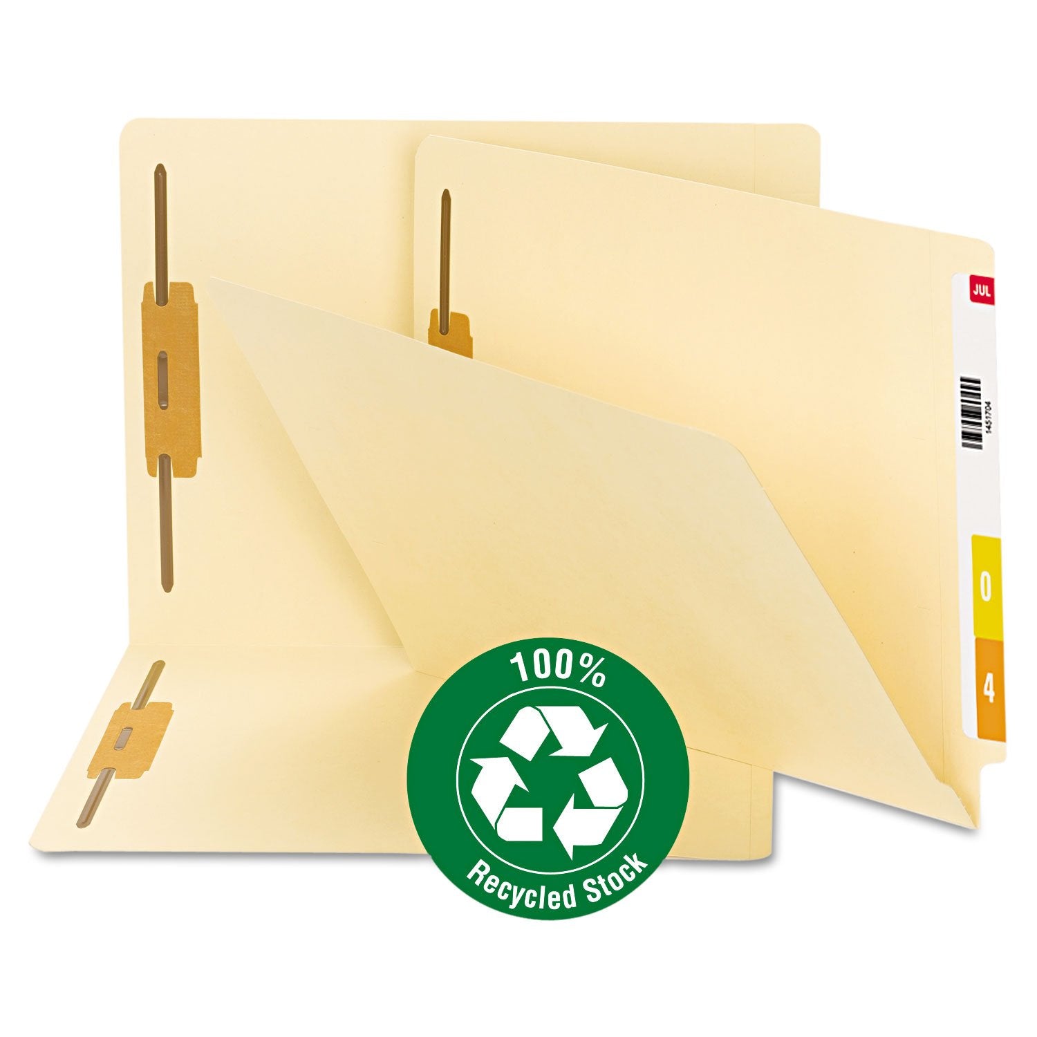 Smead 34160 B Style Fastener File Folders Straight Tab Letter Manila 50/Box