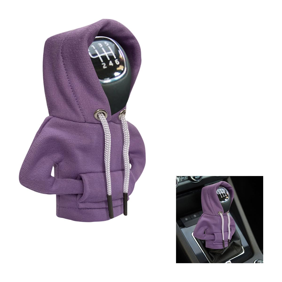Joycourt Car Gear Shift Hoodie, Fashionable Gear Shift Knob Cover, Mini Hoodie For Auto Shifter Knob, Auto Interior Cute Gadgets