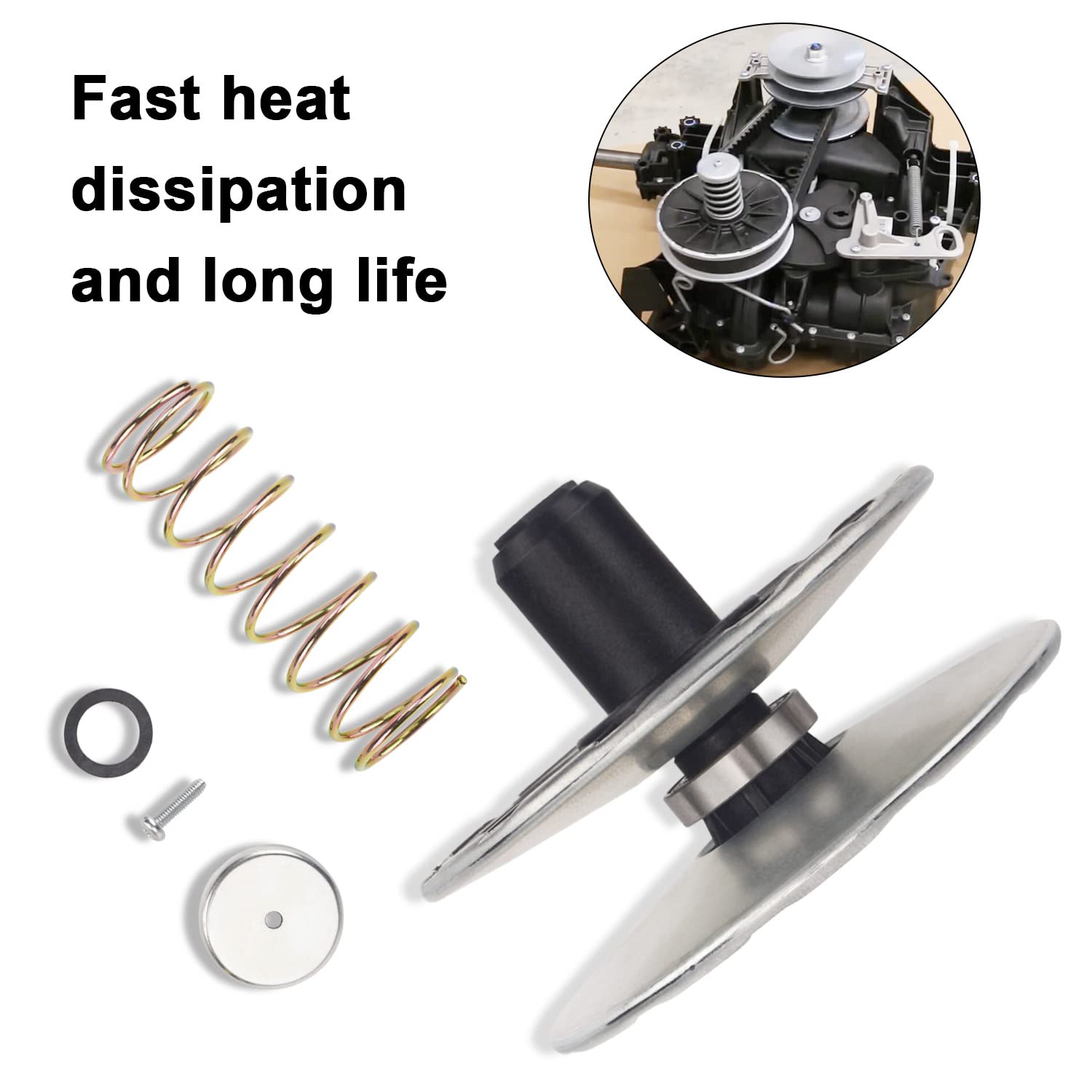 Mwedp Mia12482 Secondary Transmission Variator Pulley Kit Compatible With John Deere Lawn Mower And Garden Tractor, Fits D105 E1