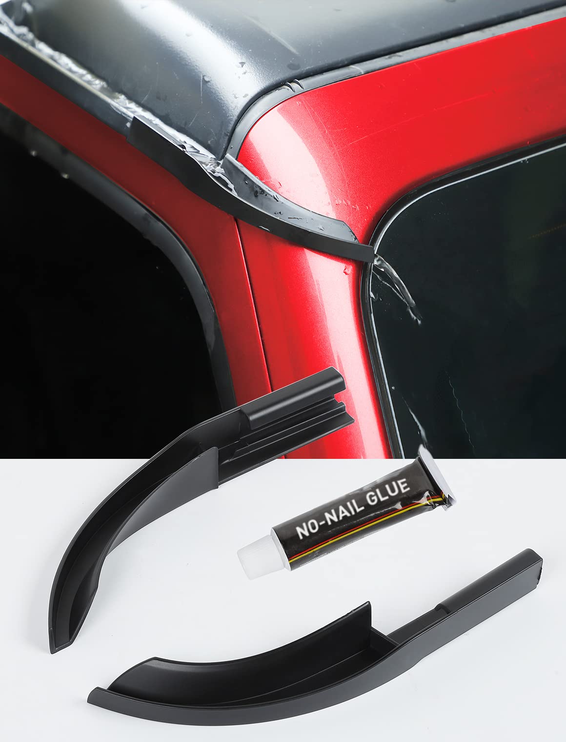 Savadicar Upgraded Version Rain Gutter Extensions, Roof Hardtop ABS Rain Groove Diverter, Rainwater Deflector Compatible with 20