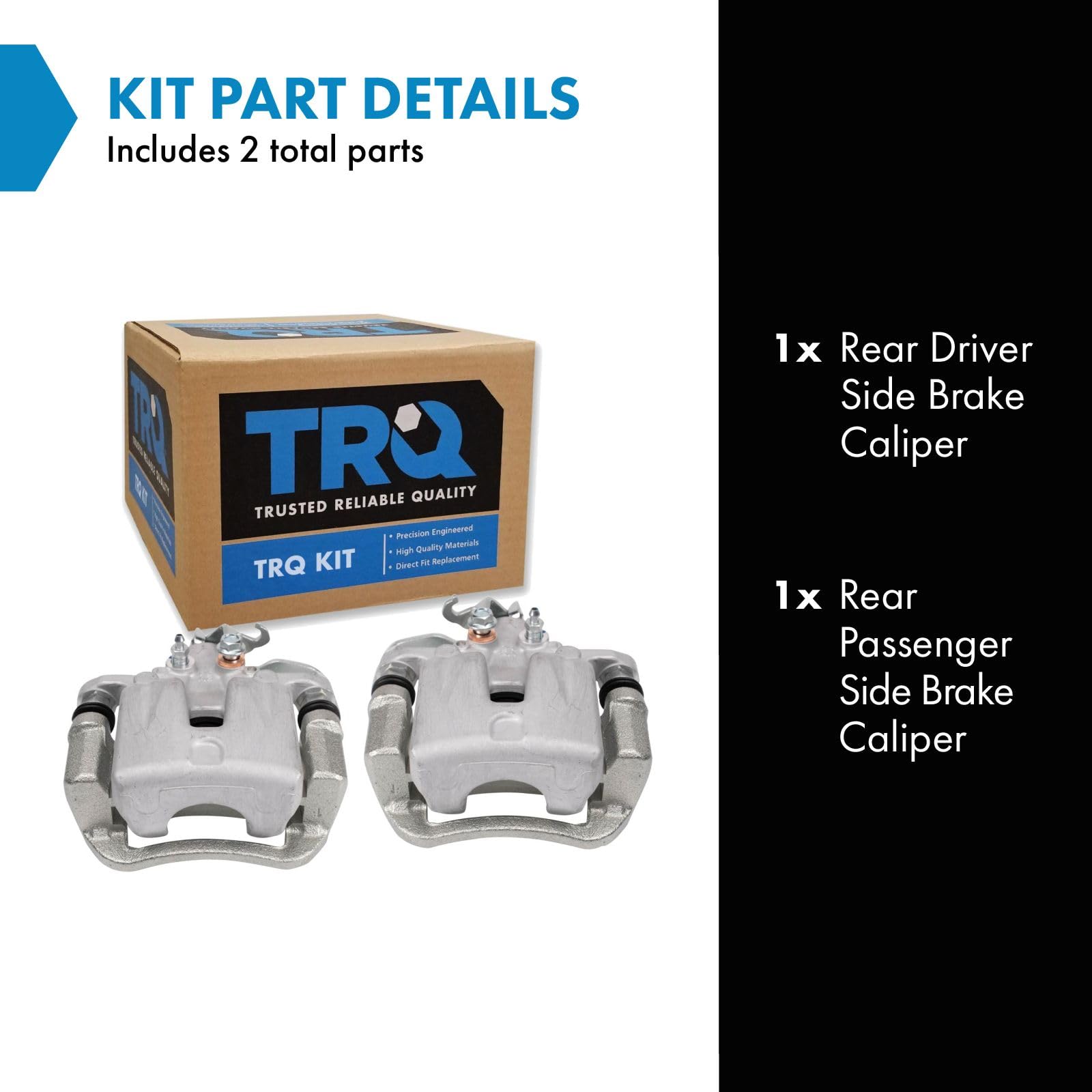 Trq Rear Brake Caliper Set Compatible With 2014-2018 Kia Soul