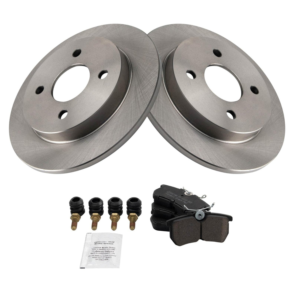 Trq Rear Brake Pad & Rotor Kit Brake Pads Brake Rotor Ceramic Compatible With 2001-2007 Ford Focus