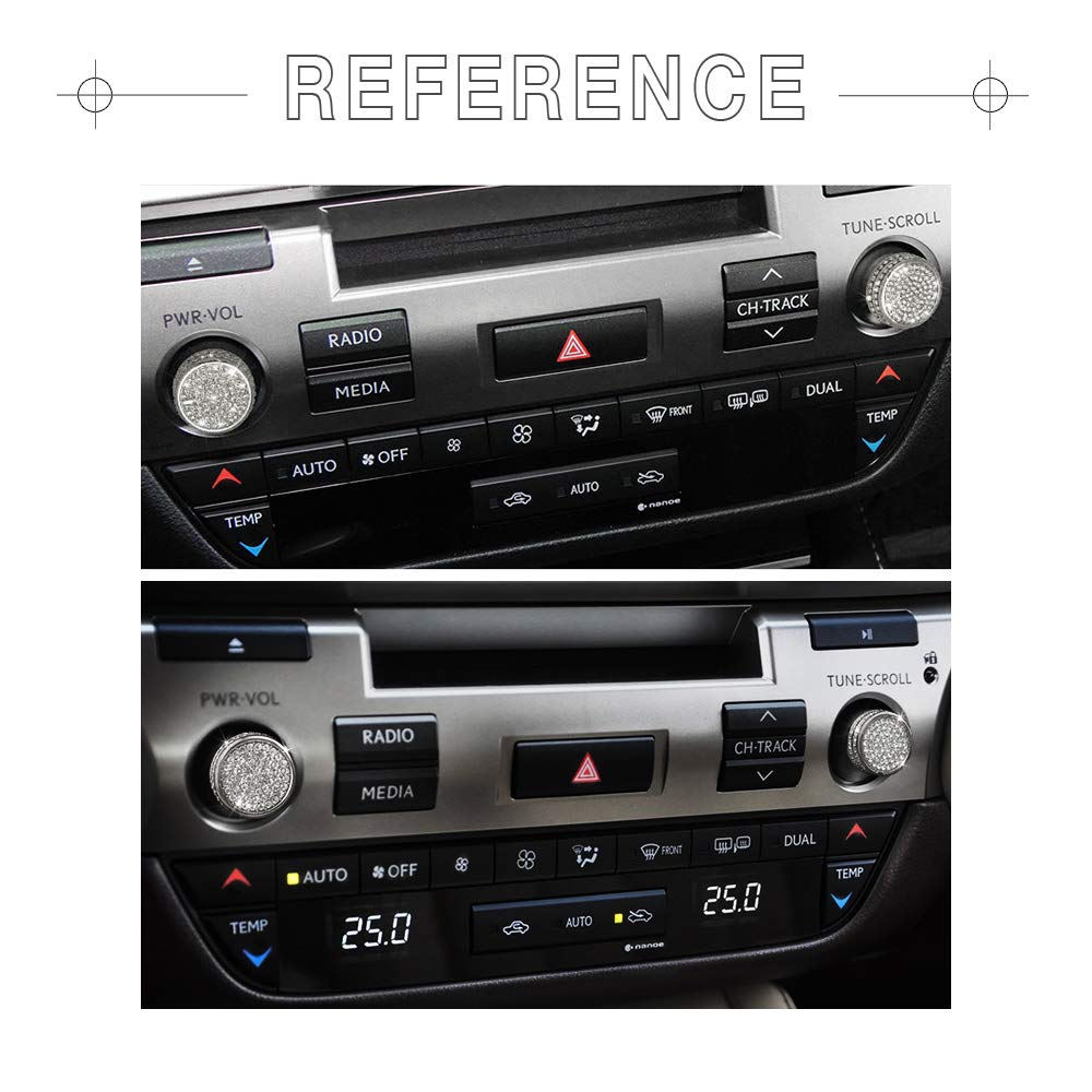 1797 Compatible Volume Knob Cap For Lexus Accessories Bling Parts Es Nx 300 350 2018 2019 Covers Decals Stickers Pwr Vol Tune Scroll Knob Interior Inside Decoration Women Men Crystal Cute Silver