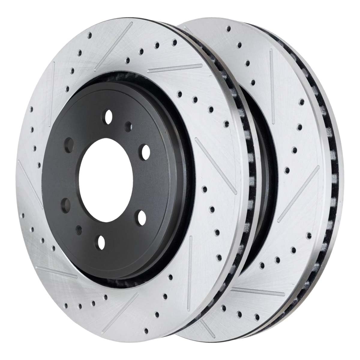 Autoshack Black Hat Drilled And Slotted Brake Rotors Front Brake Rotor Replacement Kit For 2007-2021 Ford Expedition 2010-2020 F-150 2007-2023 Lincoln Navigator 2.7L 3.5L 5.0L V6 4Wd Awd Rwd Pr64155Lr