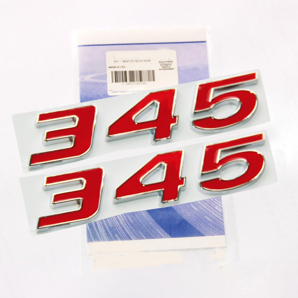 Yoaoo 2X Red Oem 345 Emblem Badges 3D Logo Replacement For 300C (2Red)