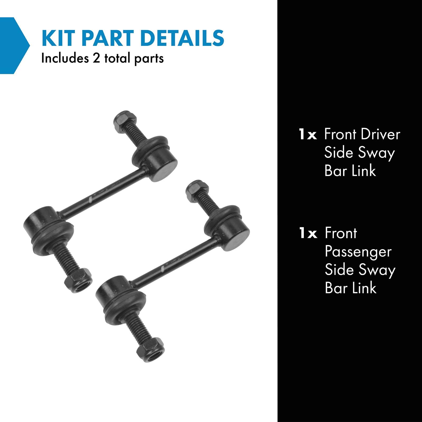 Trq Front Sway Bar Stabilizer Link Set Compatible With 2007-2014 Ford Edge 2007-2015 Lincoln Mkx