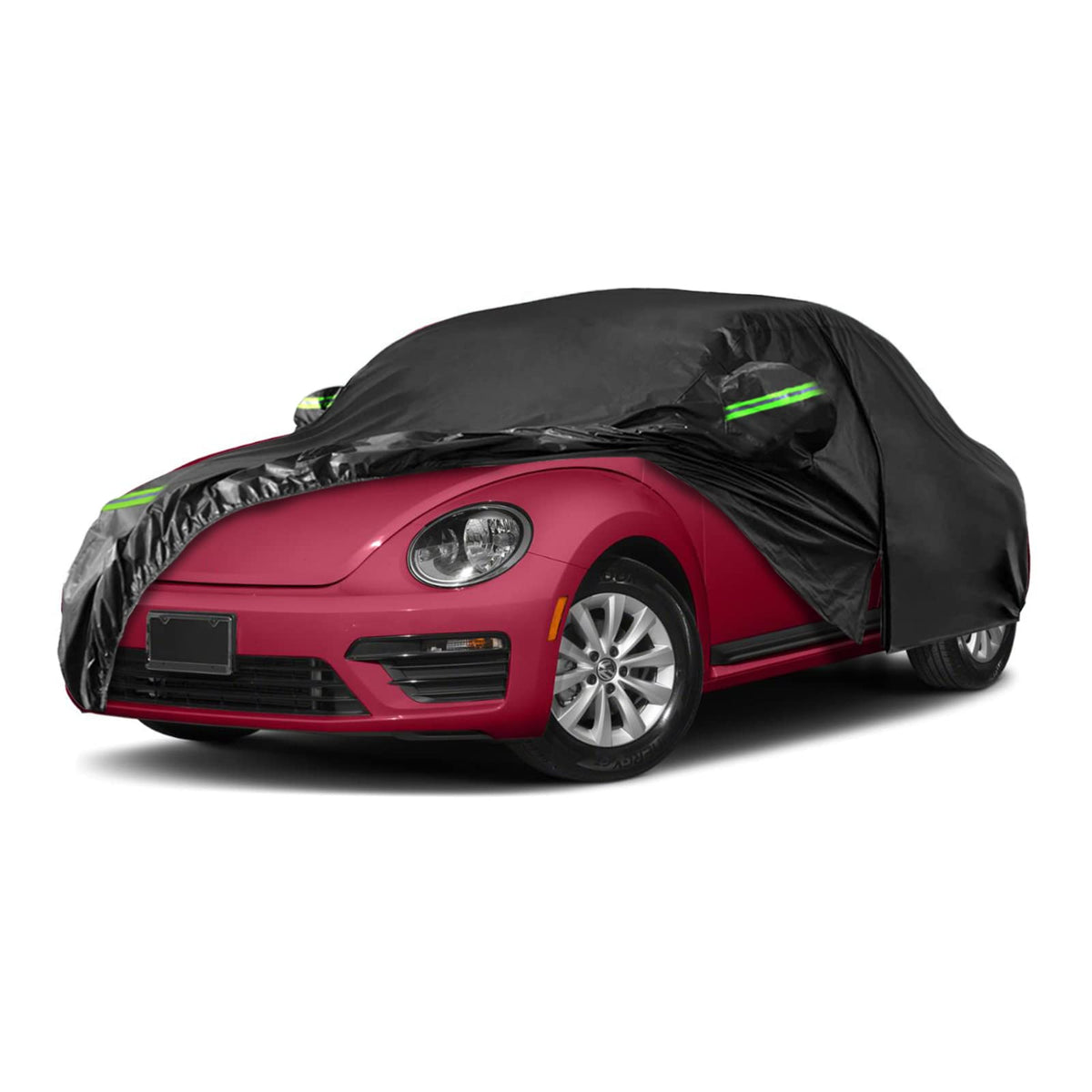 Waterproof Car Cover Replace For 1998-2024 Volkswagen Beetle, 6 Layers All Weather Car Covers With Door Zipper & Windproof Bands