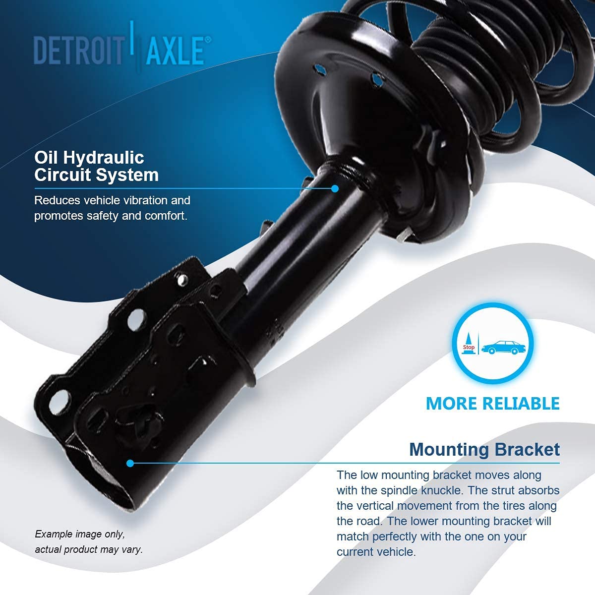 Detroit Axle - 2 Front Struts For 2004-2012 Chevrolet Malibu, 2005-2010 Pontiac G6 Saturn Aura, 2 Struts W/Coil Springs Assembly