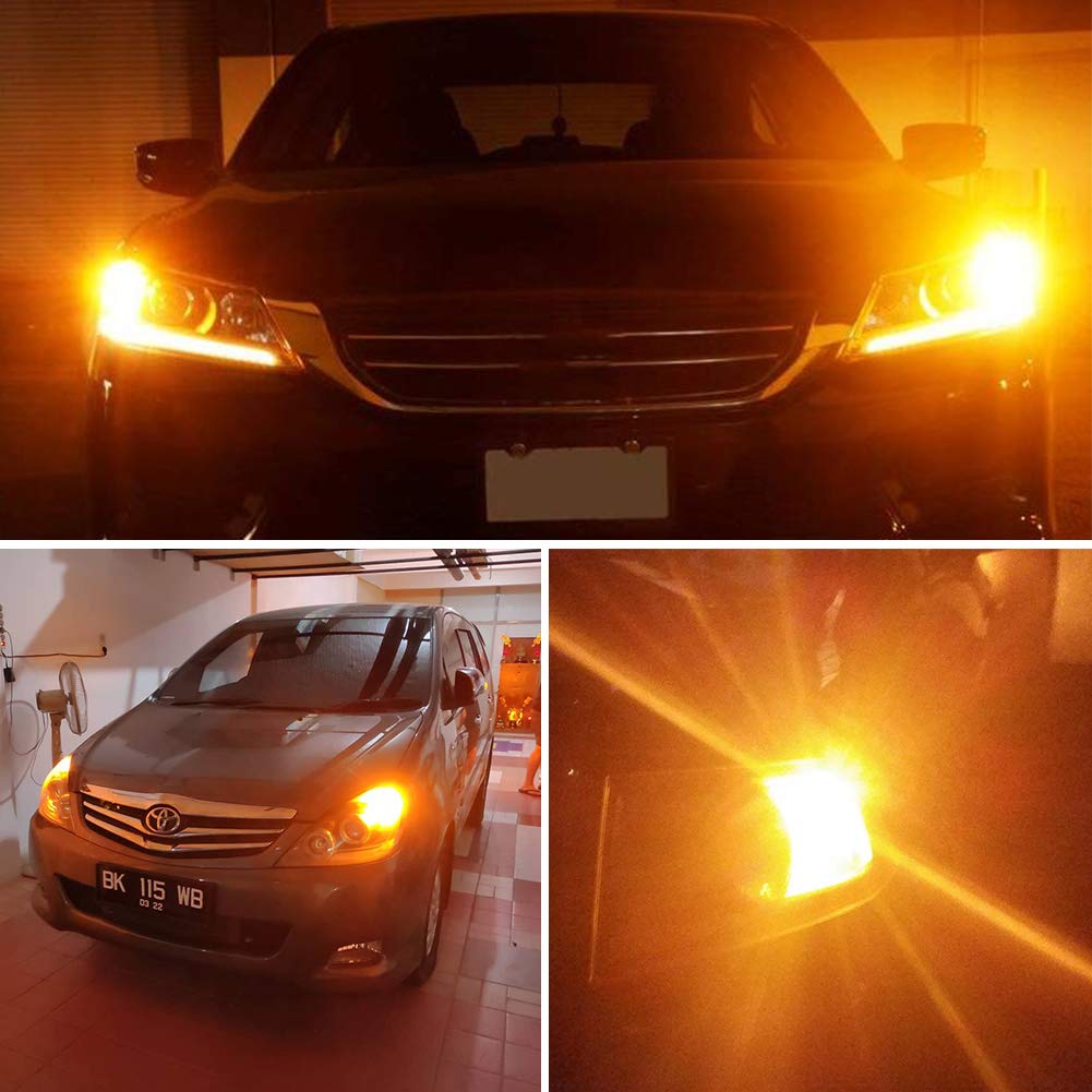 Auxlight 7440 7441 7443 7444 T20 992 W21W Led Bulbs Amber Yellow, Ultra Bright 57-Smd Led Replacement For Blinker Lights, Turn Signal/Parking Or Running Lights, Brake/Tail Lights (Pack Of 2)