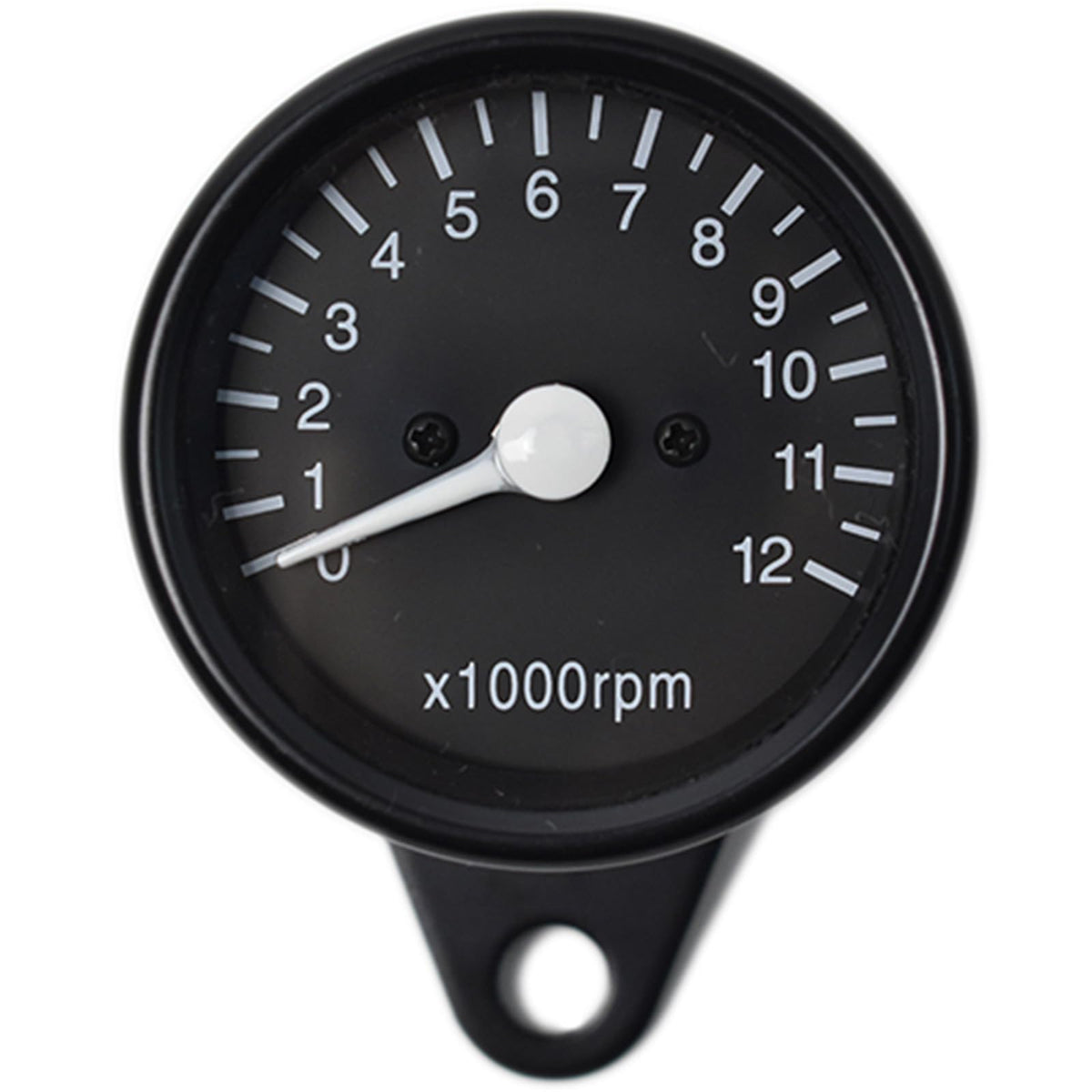 DKMOTORK 0141 Motorcyle Mechanical Tachometer 4:1 Universal 65mm 12v for Honda Yamaha Suzuki Kawasaki Black