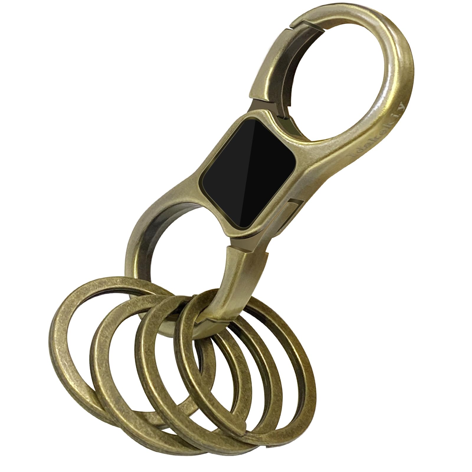 Idakekiy Key Chain Quick Release Spring With 4 Key Rings Heavy Duty Car Keychain Organizer For Men And Women (Bronze)