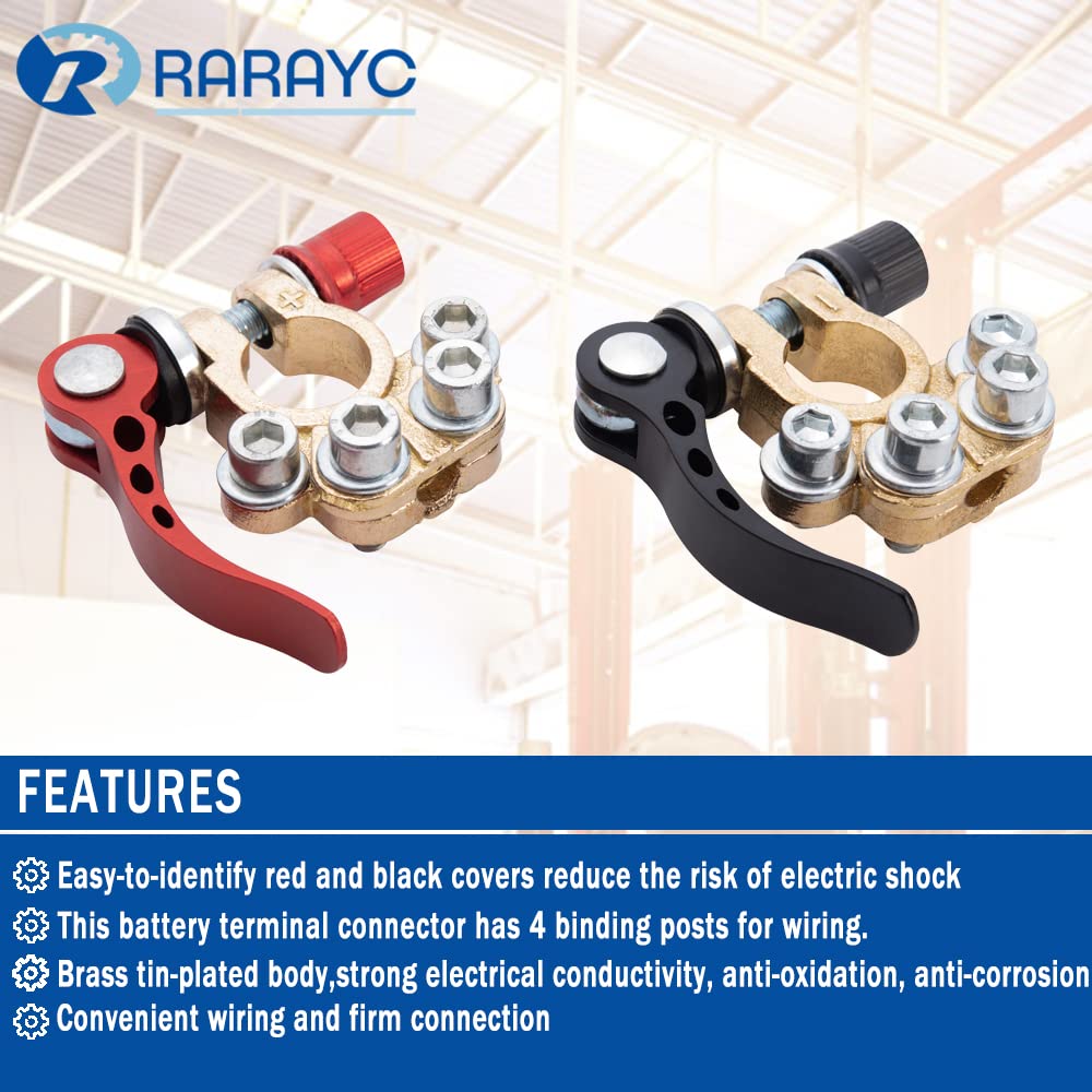 4 Pcs Military Spec Battery Terminal Connectors Top Post Kit With Cover,Copper Lugs,Heatshrink And Post Washer