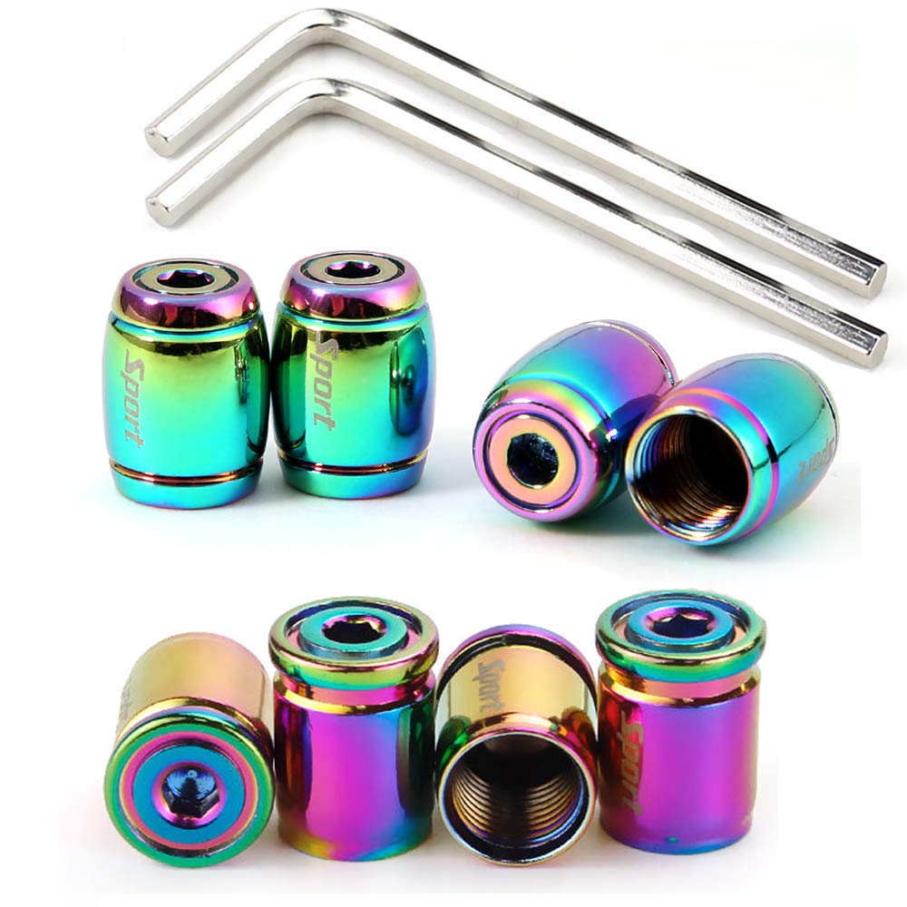 Dsycar Metal Bullet Valve Stem Caps (8 Pack), Anti Theft Design Aluminum Tire Valve Cap Sets With Rubber Ring, Universal Stem Co