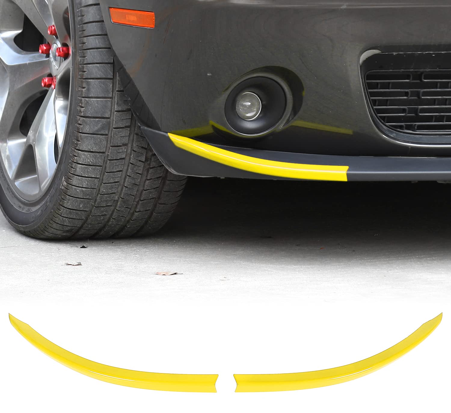 Voodonala For Dodge Challenger 2015-2023 Front Bumper Lip Splitter Protector Cover Compatible For Dodge Challenger 2015-2023(Yel