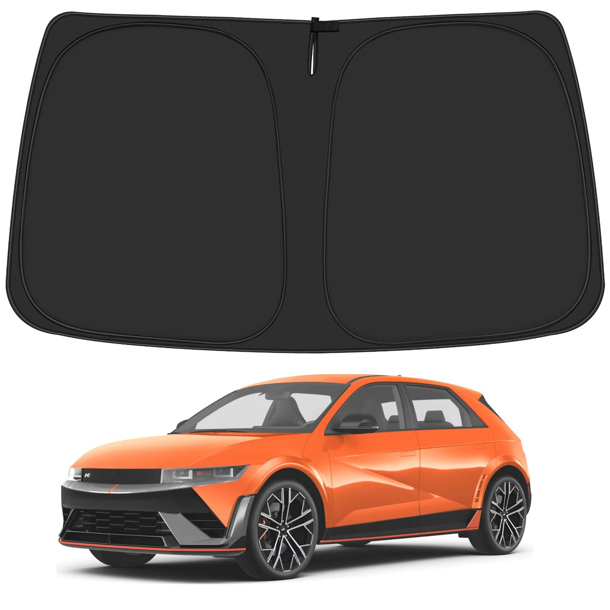 ULROLIT Windshield Sun Shade for 2022-2025 Hyun-dai Ioniq 5 Accessories, Foldable Window Sunshade Sun Visor Protector, Front Win