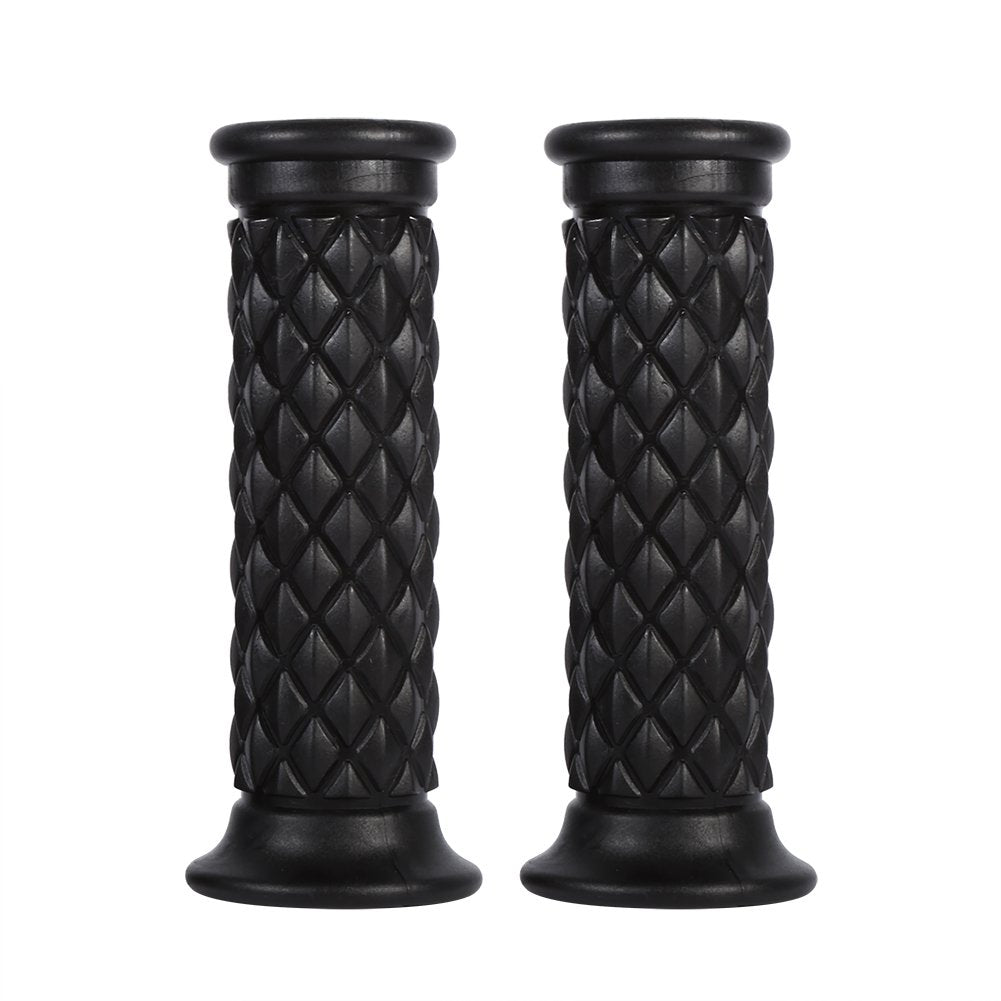 Anauto Motorcycle Handlebar Grips 1 Pair 7/8' And 1'' Anti-Slip Rubber Motorcycle Handlebar Hand Grips 22Mm Bar Open End Hot Universal For Cafe Racer Motorcycle Dirt Bike Motocross (Black)