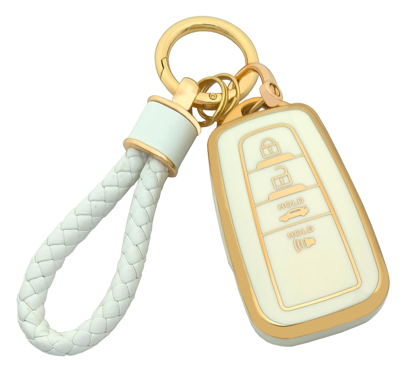 Arruweer Key Fob Cover for Toyota Soft TPU Key Fob Case Holder Protector Compatiable with 2018-2022 Camry RAV4 Highlander Avalon