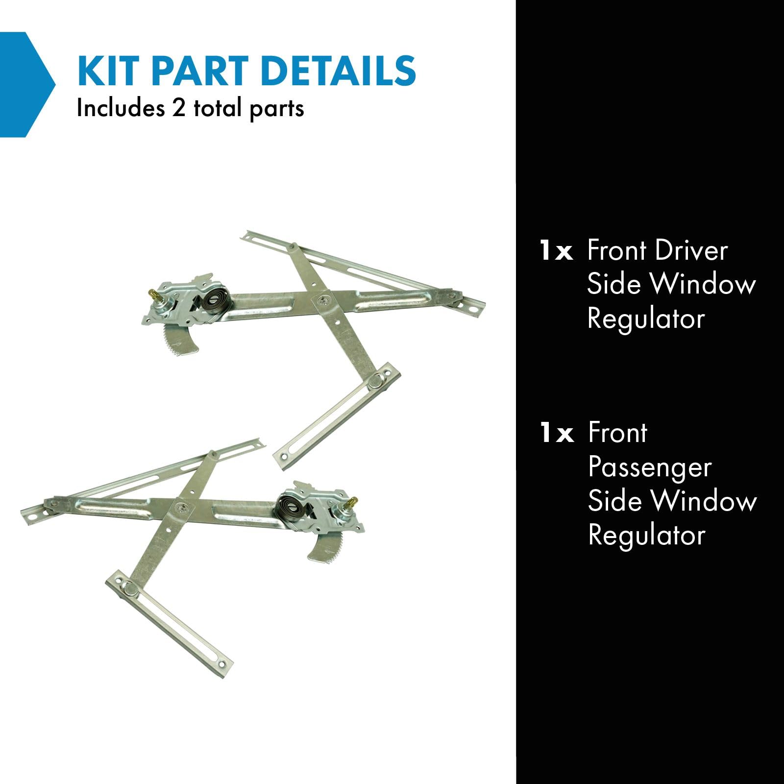 Trq Front Manual Window Regulator Set Compatible With 1979-1983 Toyota Pickup To1350102