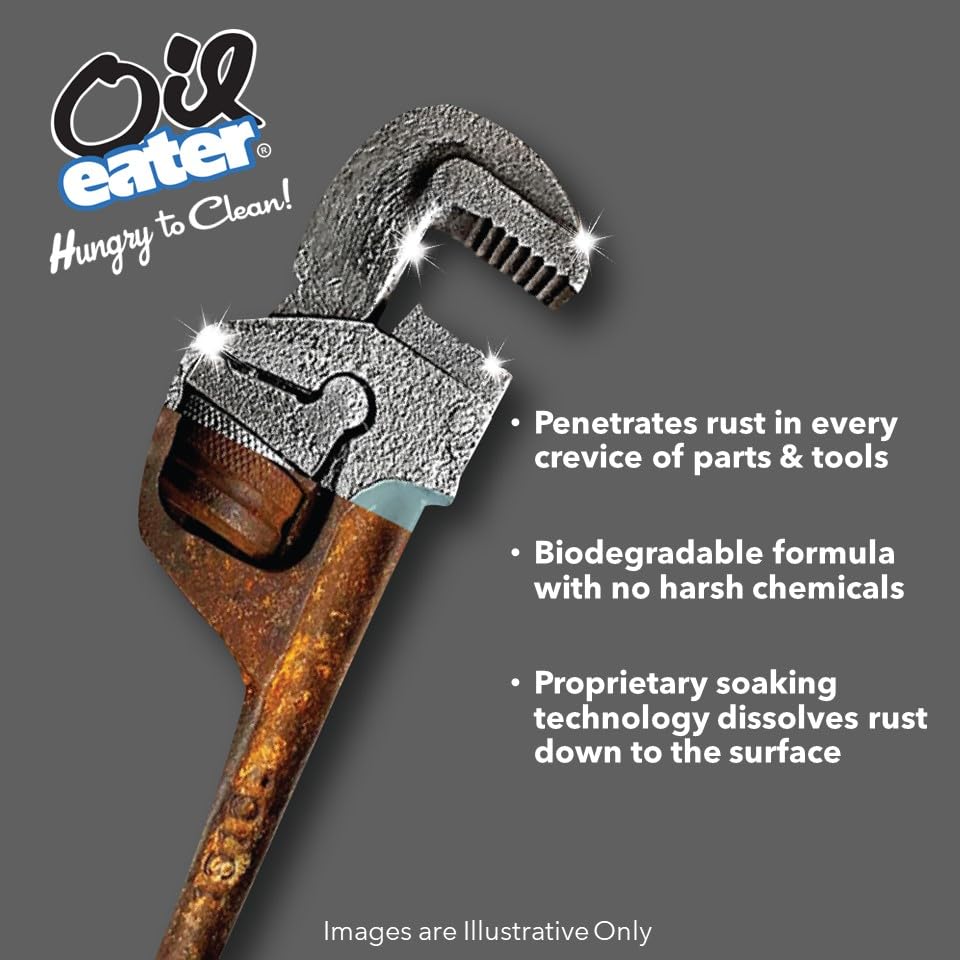 Oil Eater Overnight Rust Remover - Safe Soak - Restoration for Metals, Auto & Marine Parts, Tools, Antiques, 5-Gal Concentrate m