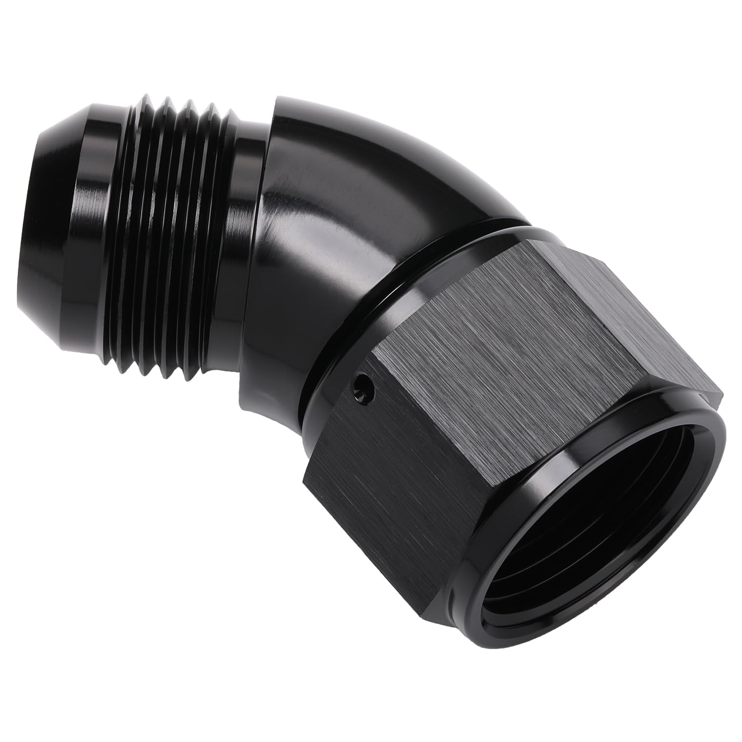 Podavelle 45 Degree 12An Male To 12An Female Swivel Full Flow Fitting Adapter Coupler Aluminum Black