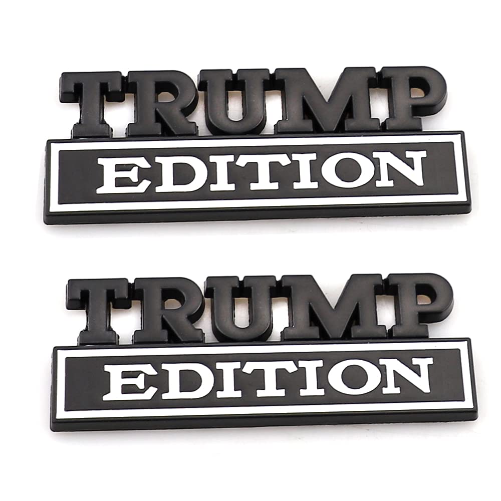 Carrun 2 Pcs Trump Edition Emblem Car Side Rear Front Hood Trunk Door Fender Bumper Metal Badge 3D Decal Sticker Fit For F-150 F