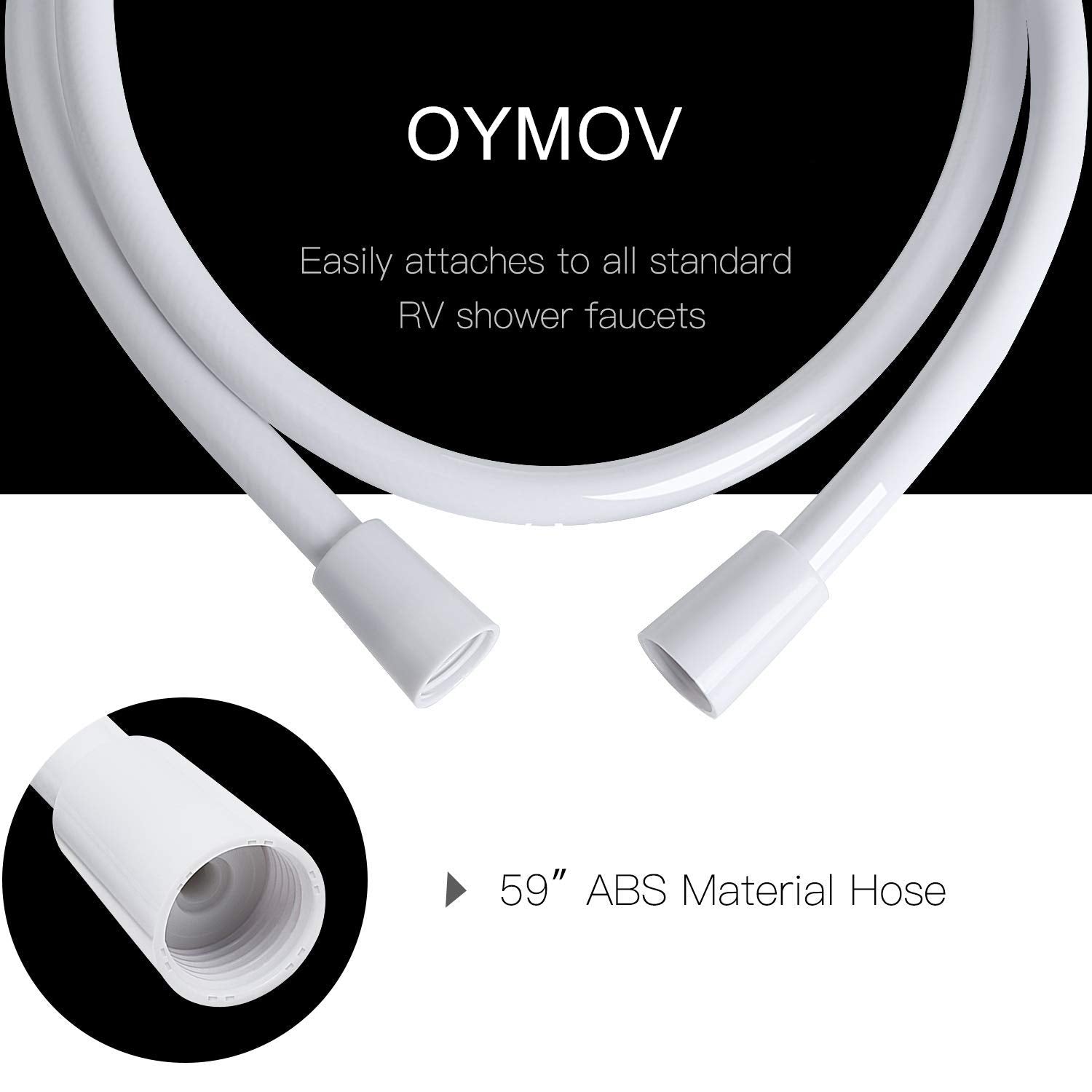 Oymov Rv Shower Head With Hose - Non-Metallic Outdoor Rv Shower Kits Replacement With Pause Function For Rvs, Fifth Wheels, Moto
