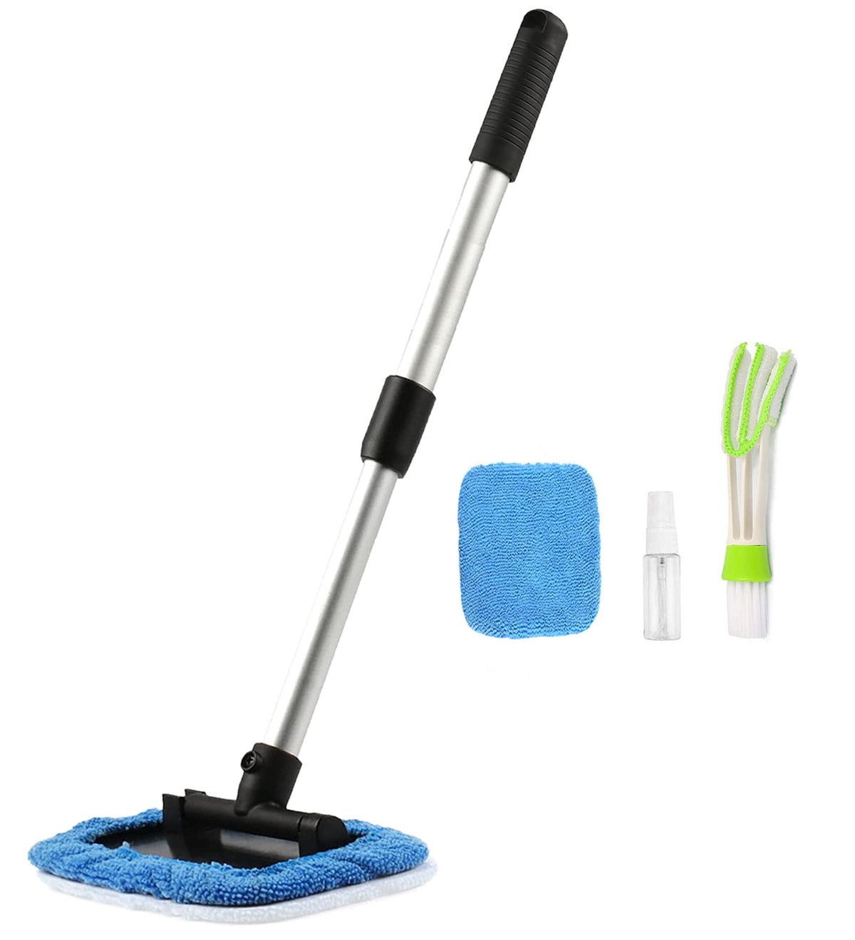 Windshield Cleaning Tool Car Window Cleaner Inside Windshield Wiper Brush Tool Scalable And Rotatable Long Handle (22Inch) With 