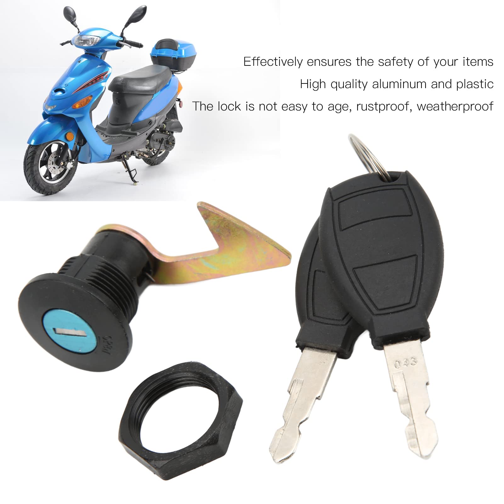 Motorcycle Key Lock Kit Rear Trunk Locks Set Scooter Fitting Tail Lock Aluminum Plastic Universal For Electric Motorcycles Stora