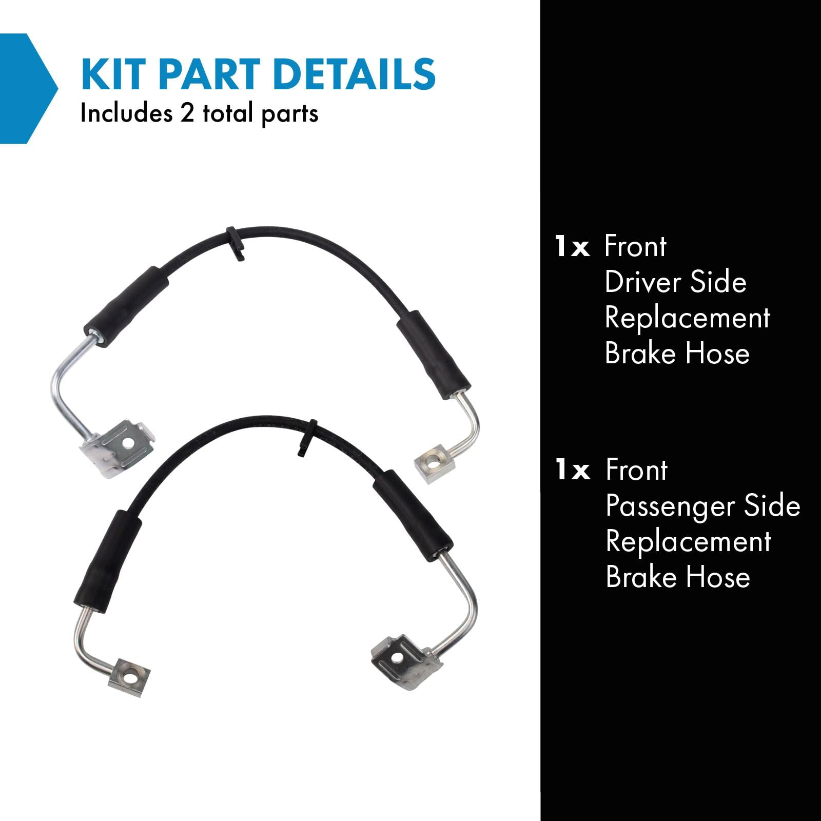 Trq Front Brake Hose Set Compatible With 2007 Jeep Wrangler